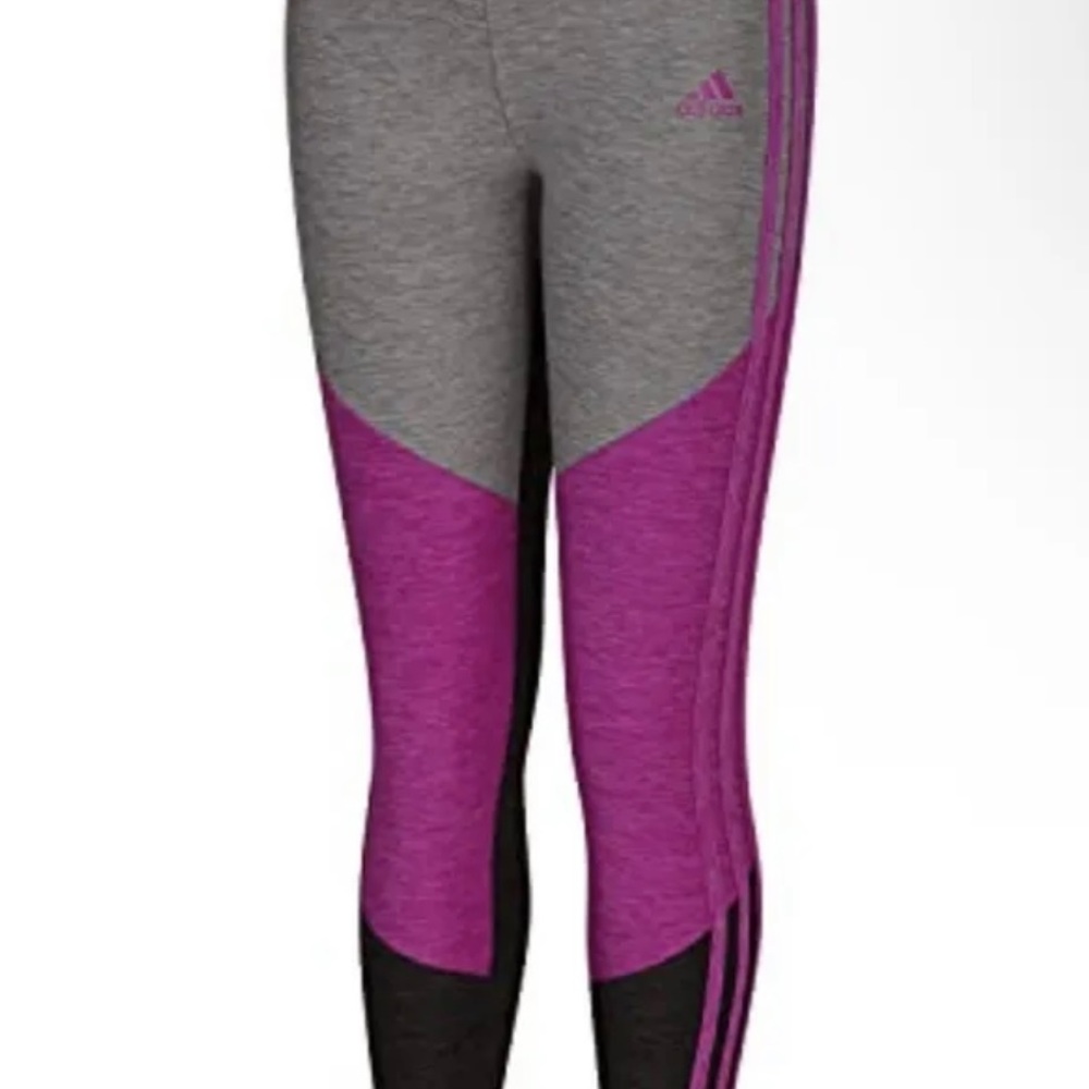 Adidas Girl's Aeroready
Colorblock Purple and grey 
Leggings